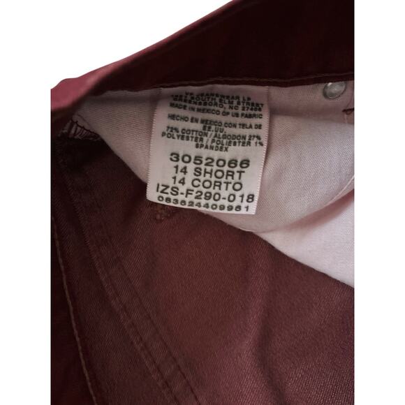 LEE Womens Size 14 Short Maroon Red Relaxed Straight Leg Jeans 29.5" Inseam - Picture 6 of 7